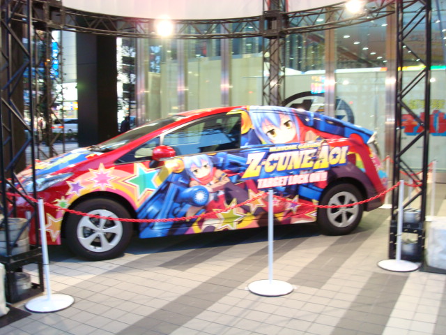 An anime decorated car currently in Akihabara.