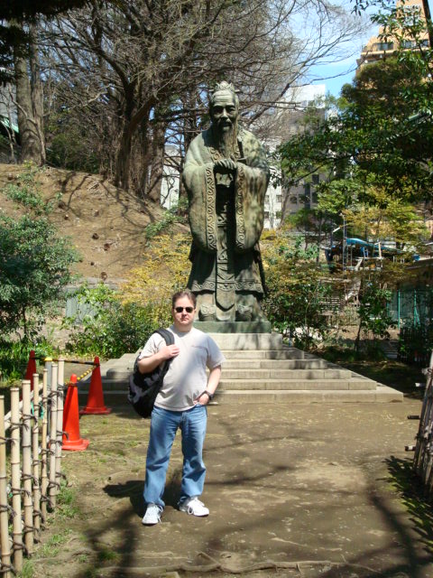 Me in front of a statue to Confucius near Ochanomizu.